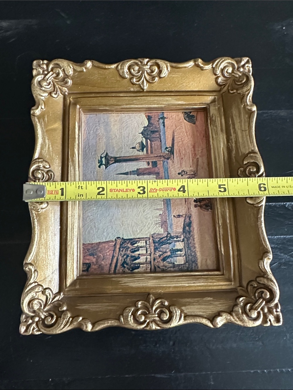 Ornate Gold Plastic Frame Piazzetta Venetian Style Miniature Painting - Picture 6 of 7